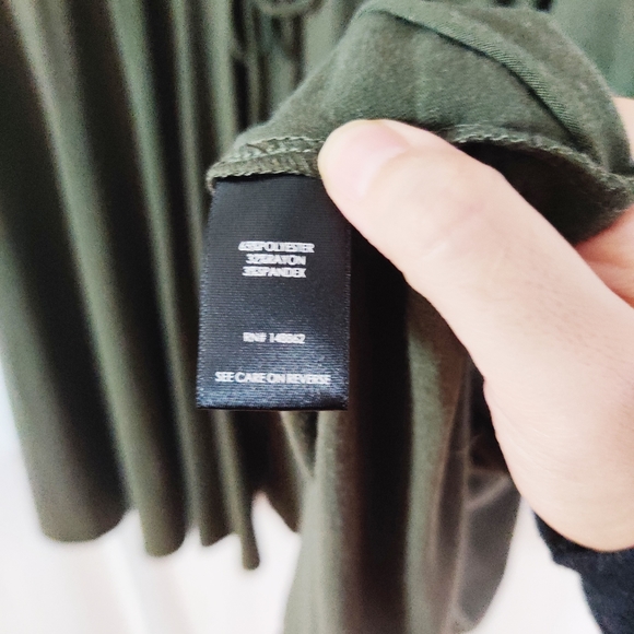 Torrid Olive Green Jersey Zip Front Drawstring Knee Length Dress Stretchy Size 5 - Picture 6 of 8